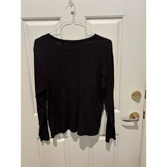 2 Eddie Bauer Tops long sleeve Crew Neck Tee Black and Lavender Both size Large - Picture 5 of 9